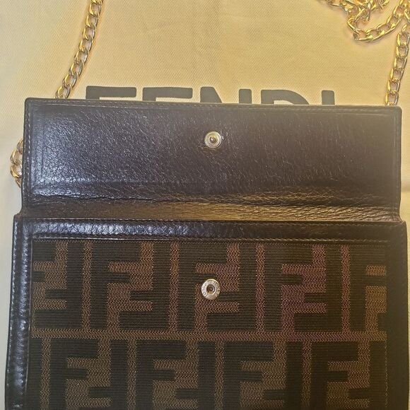 FENDI Zucca FF Monogram Wallet On Chain Crossbody Bag - Picture 11 of 16